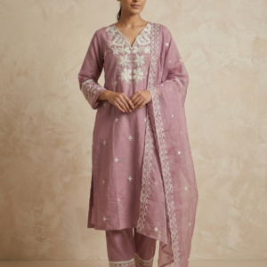 mauve & white 3pc set