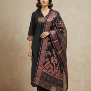 Black chanderi 3pc set