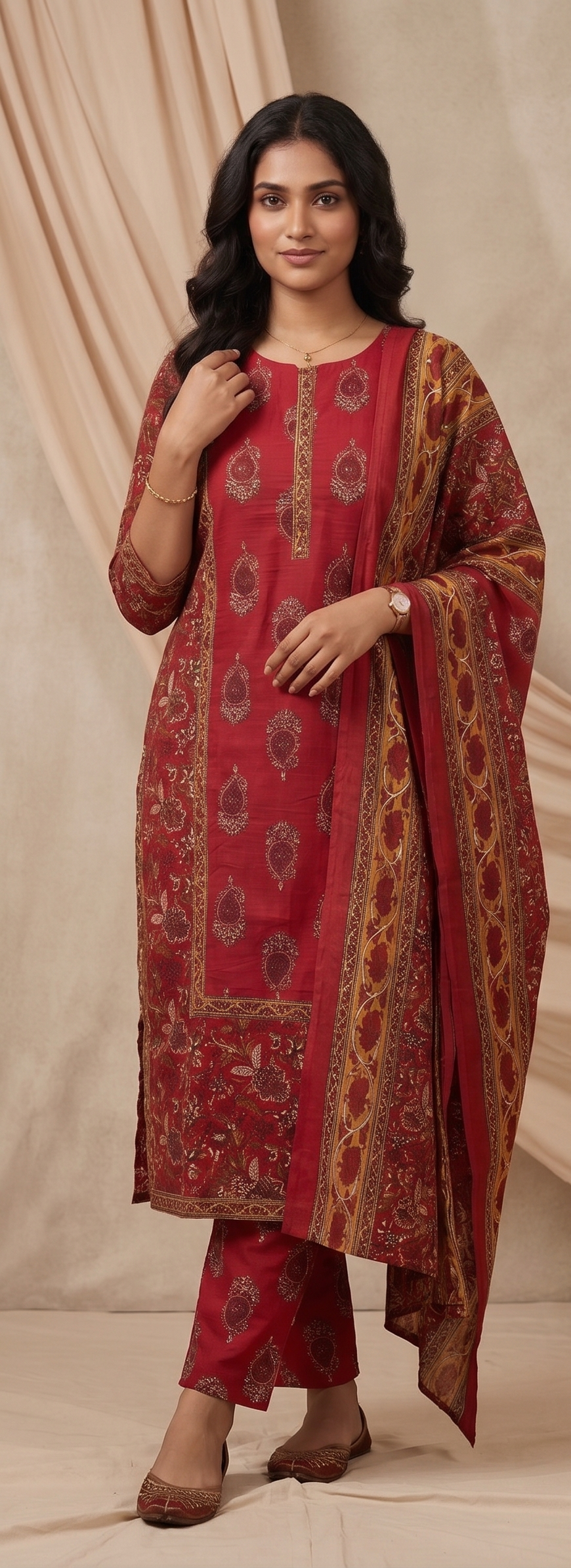 crimson red dupatta set crimson red dupatta set