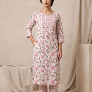Home white floral coord set