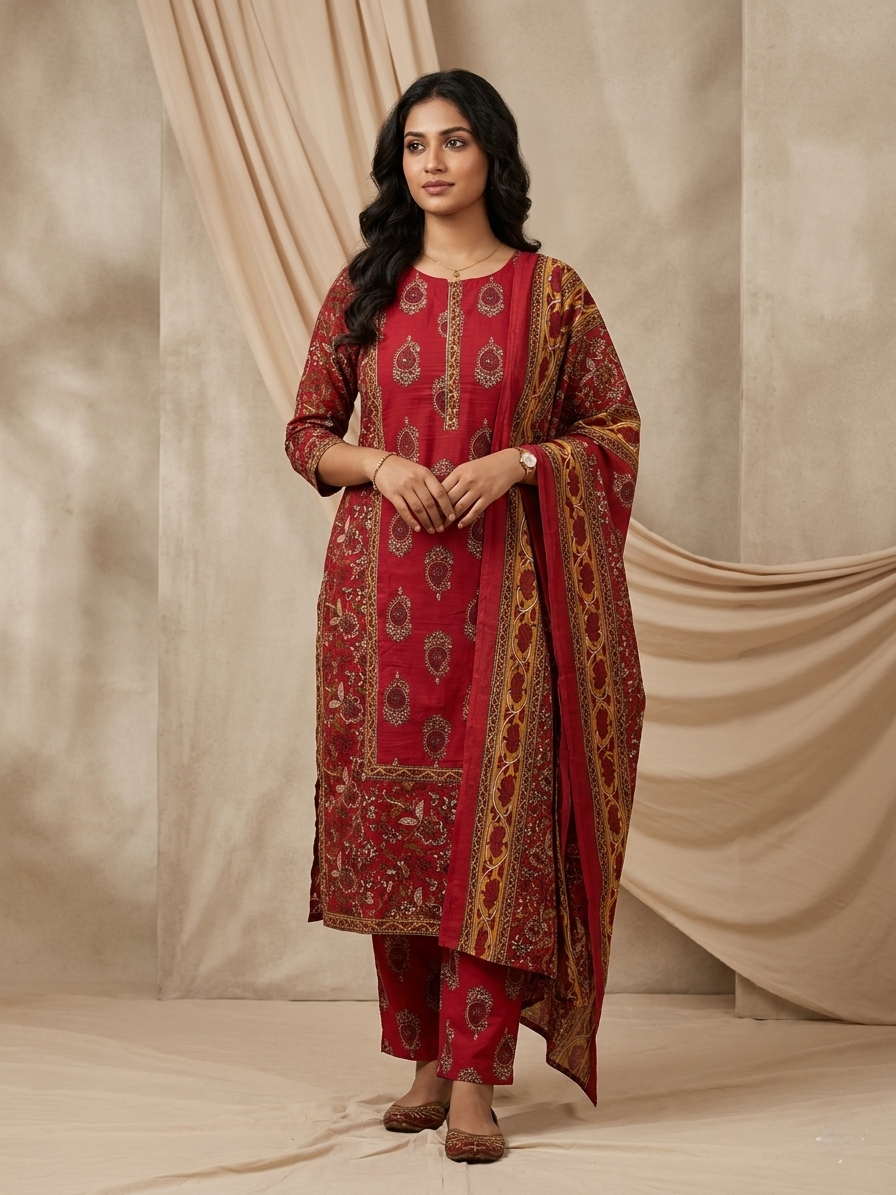 crimson red dupatta set crimson red dupatta set