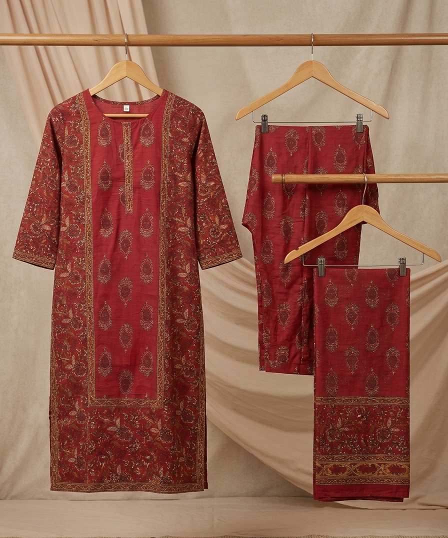 crimson red dupatta set crimson red dupatta set