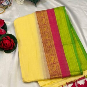 multi coloured mulcotton saree