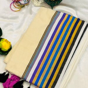 multi coloured mulcotton saree
