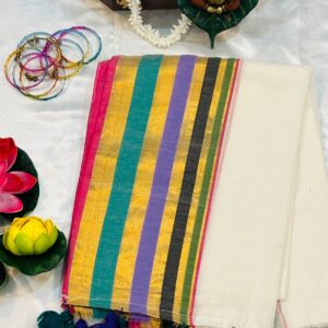multi coloured mulcotton saree