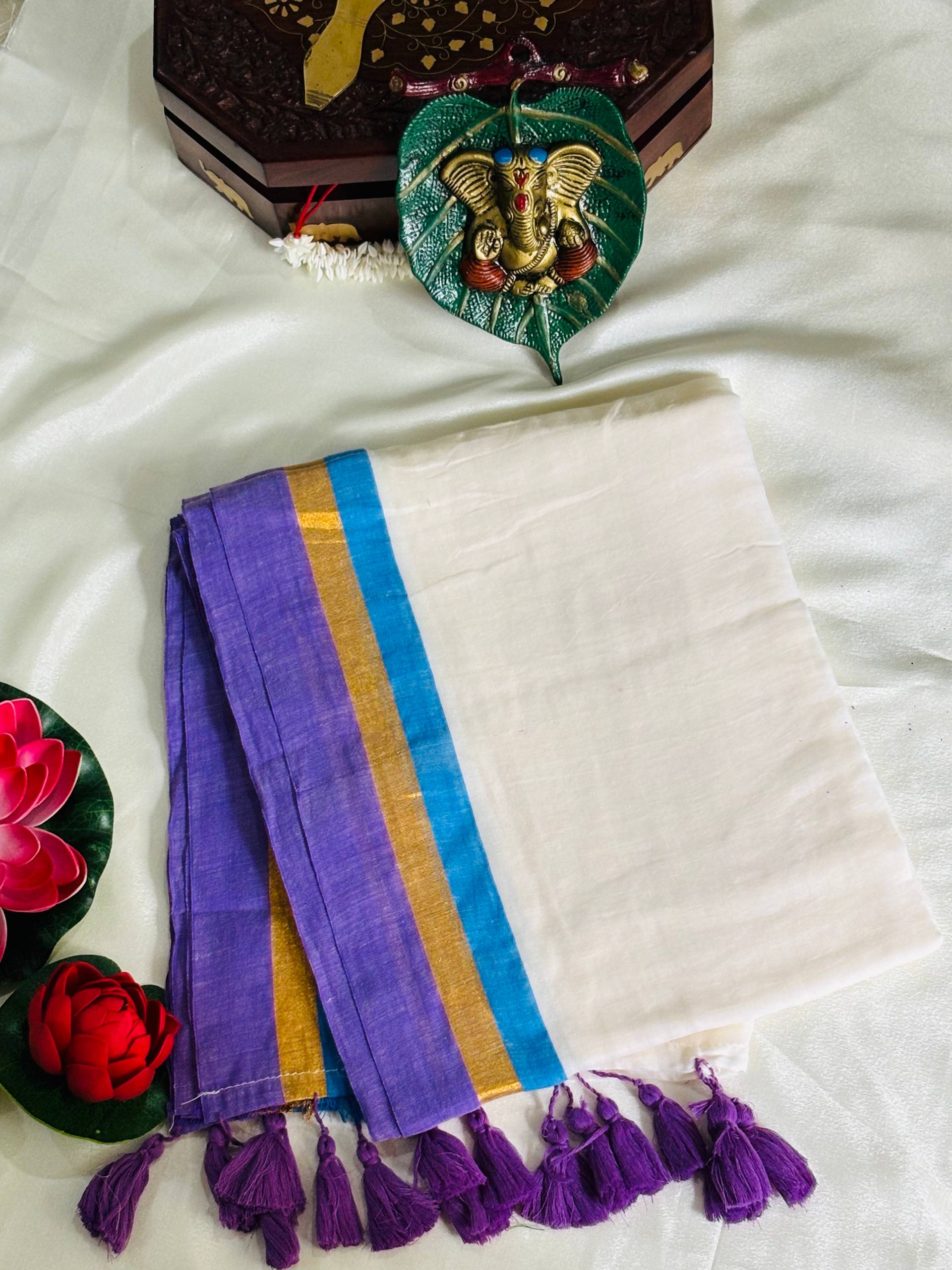 pink and gold mulcotton onam saree pink and gold mulcotton onam saree